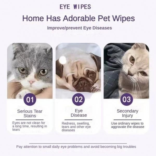 Pet Eye Wipes, 200 Wipes  Can Pet Eye CleaningWipes, Tear Stain Removing Wipe, P