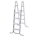 4 Steps 52in Pool Ladder Iron Grey Frame White Steps Safety Ladder