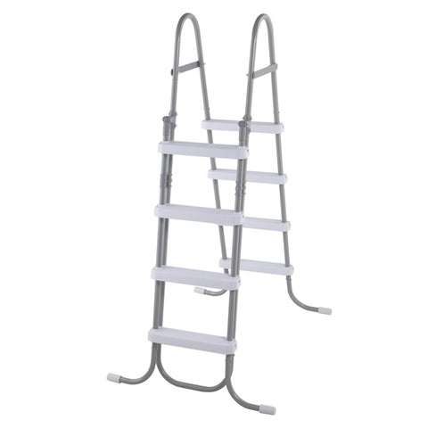 4 Steps 52in Pool Ladder Iron Grey Frame White Steps Safety