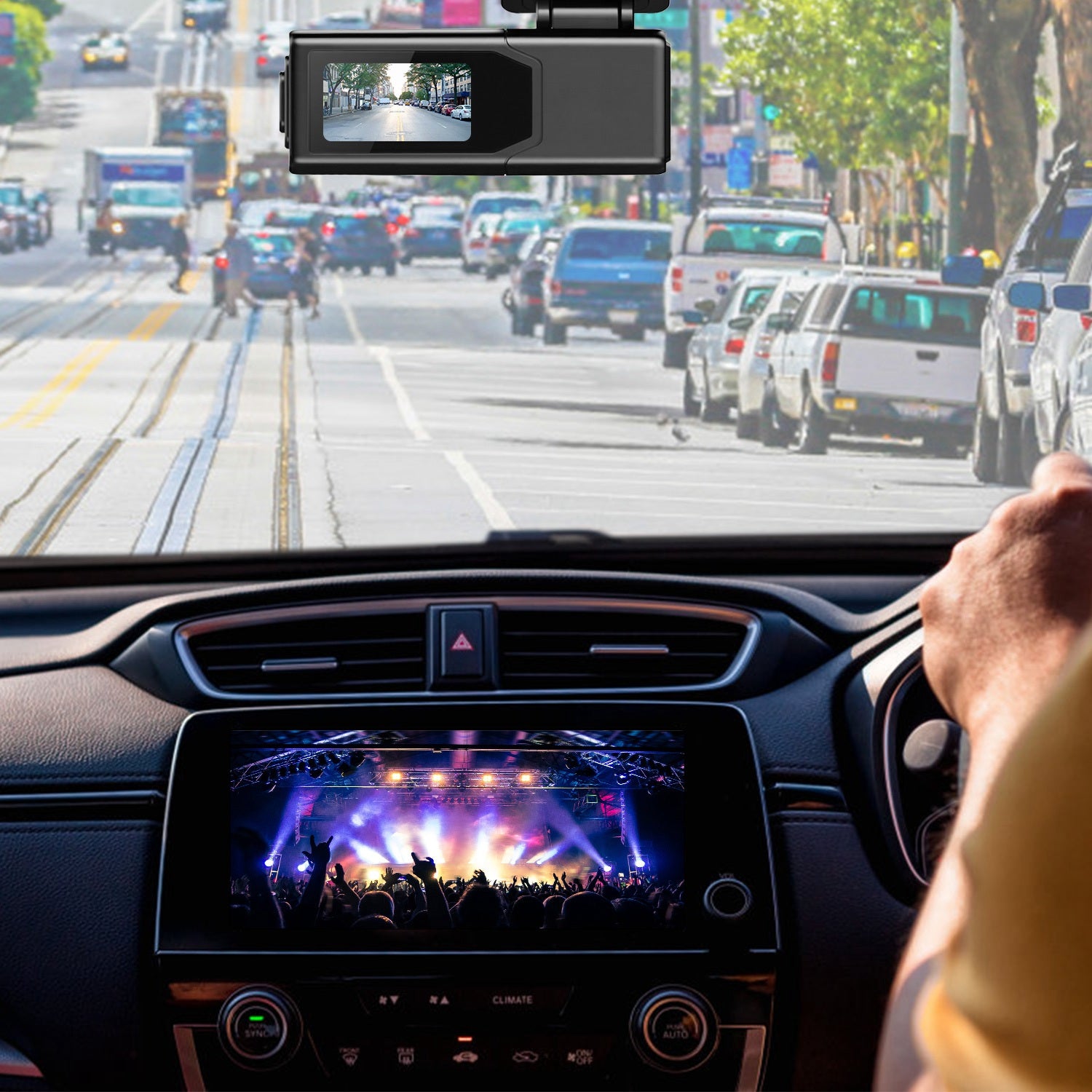 1Pc 2K HD Front Dash Cam For Car With IPS Screen Night Vision Loop Recording Inc
