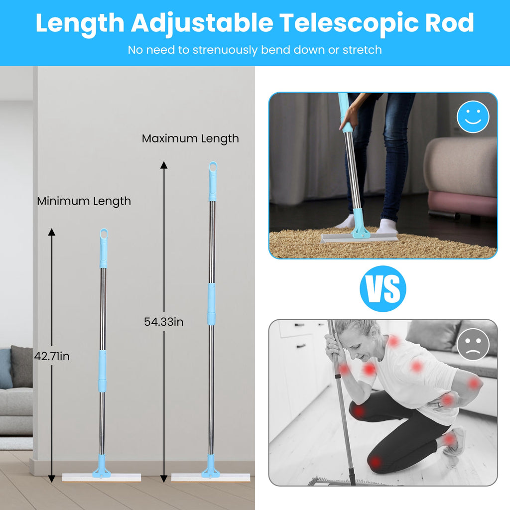 1Pc Pet Hair Removal Rake With 54.33in Adjustable Telescopic Rod Multi-Fabric Do