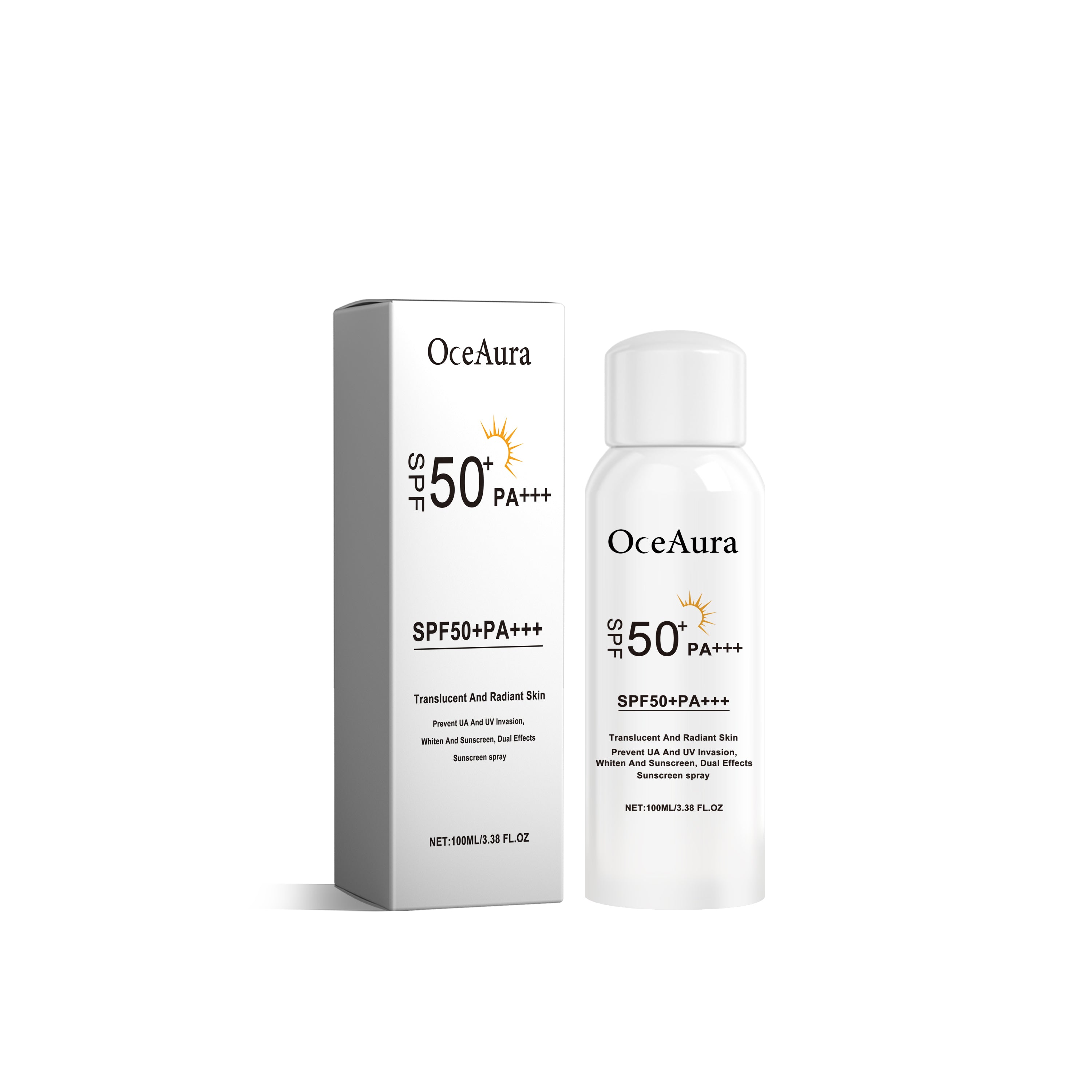 OceAura Sunscreen Spray, Moisturizing And Refreshing Protective Spray For Outdoo