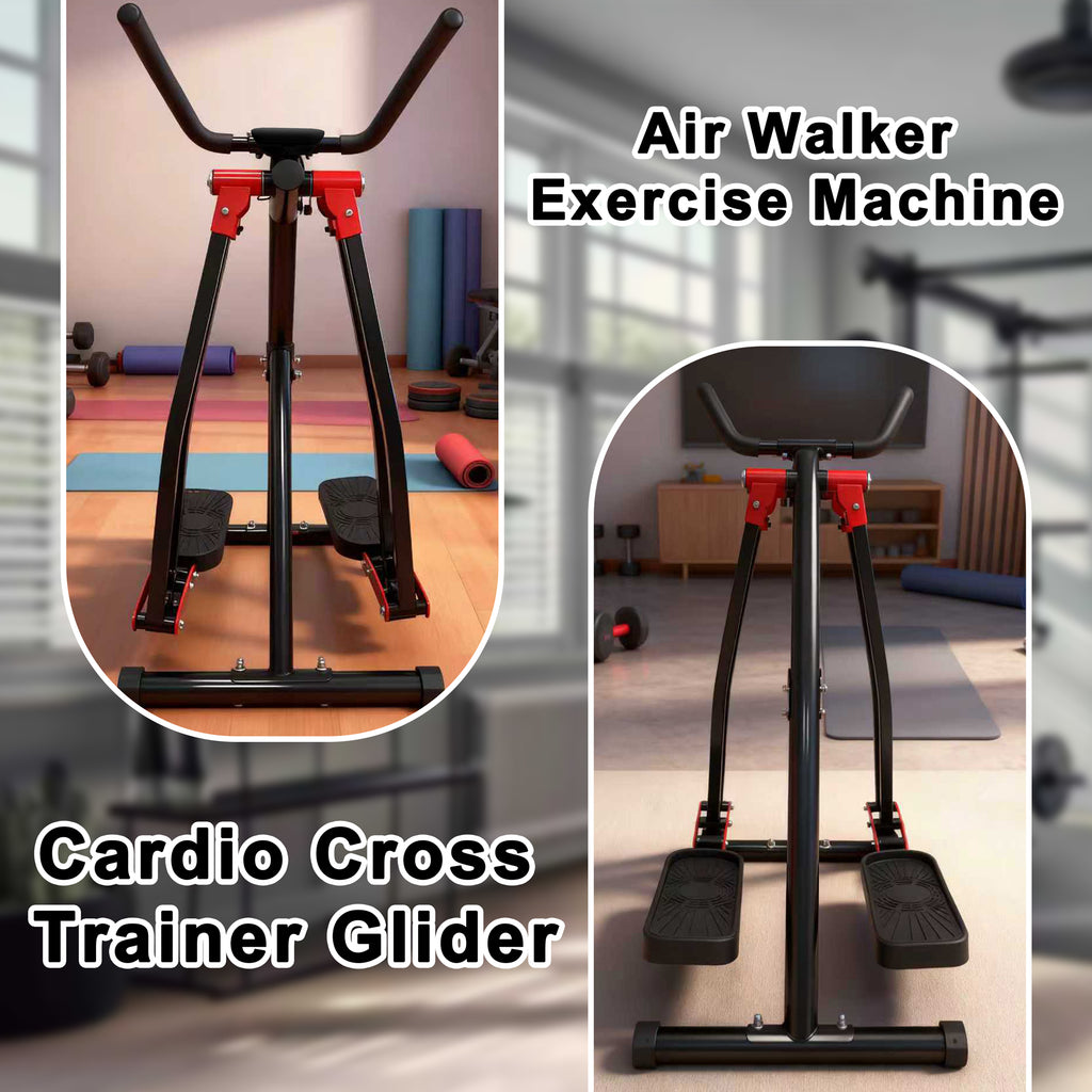 Air Walking Elliptical Machine - Foldable Cardio Cross Trainer Glider For Full-B