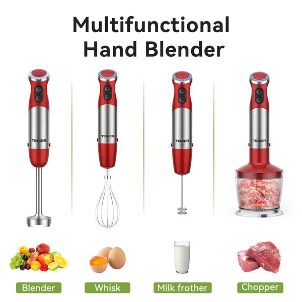 TENKER 5-in-1 Hand Immersion Blender, 1000W 12 Speed Handheld Blender, Copper Mo