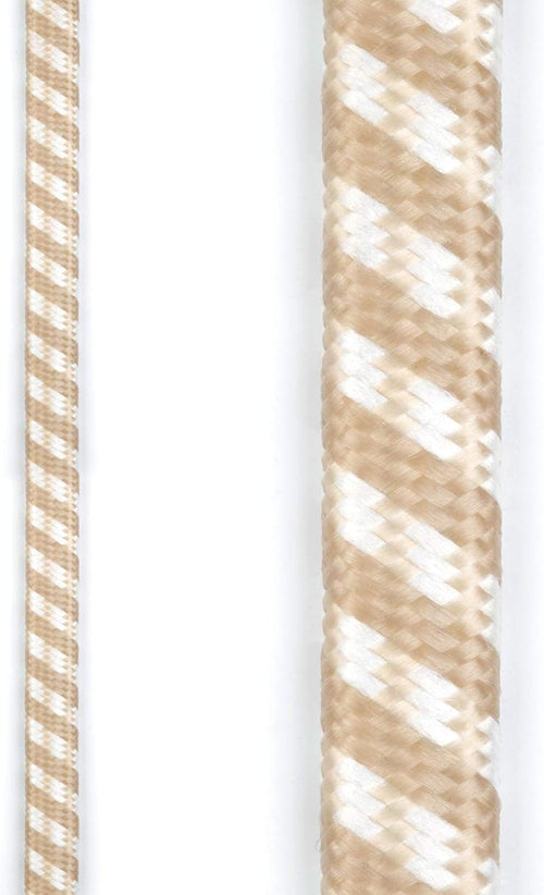22836 Designer Series 9-Ft Fabric Extension Cord, 3 Polarized Outlets, Right Angle Plug, 125 Volts, Gold and White