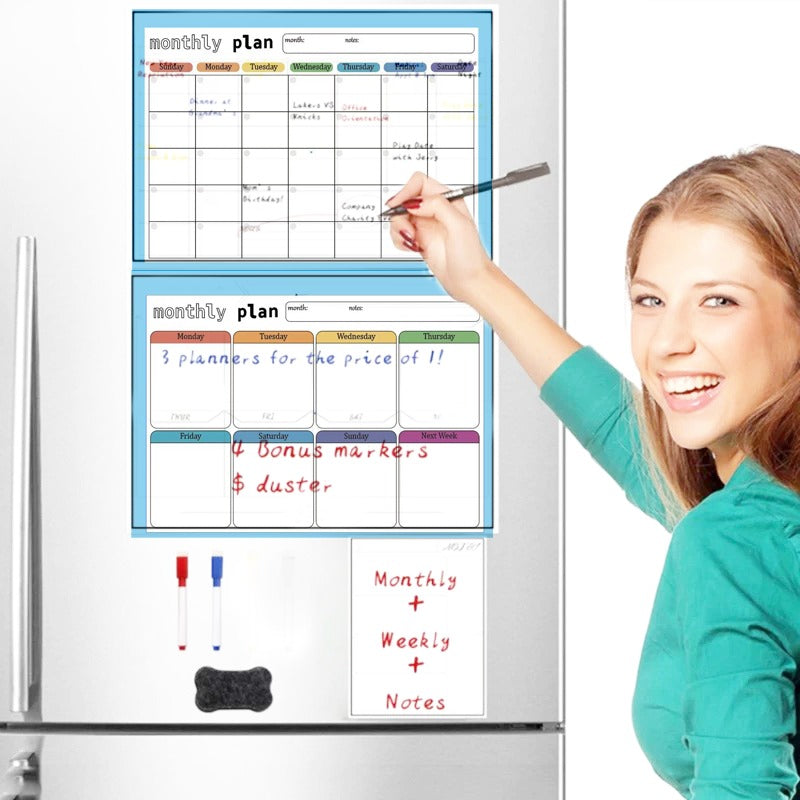 Magnetic Fridge Memo Board, Easy To Erase And Reusable, Strong Magnet, Creating 