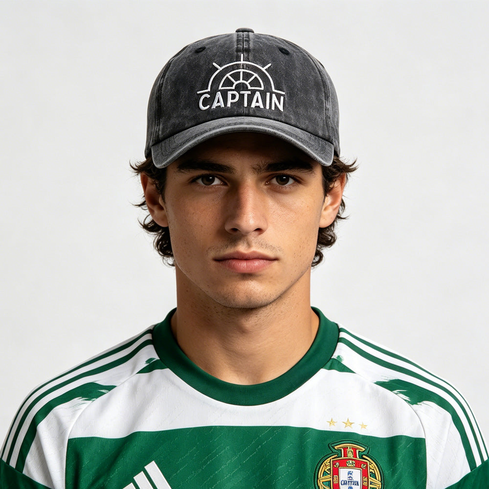 2pcs Vintage Washed Captain Wheel Baseball Cap - 2026 World Cup Soccer Fan Hat, 