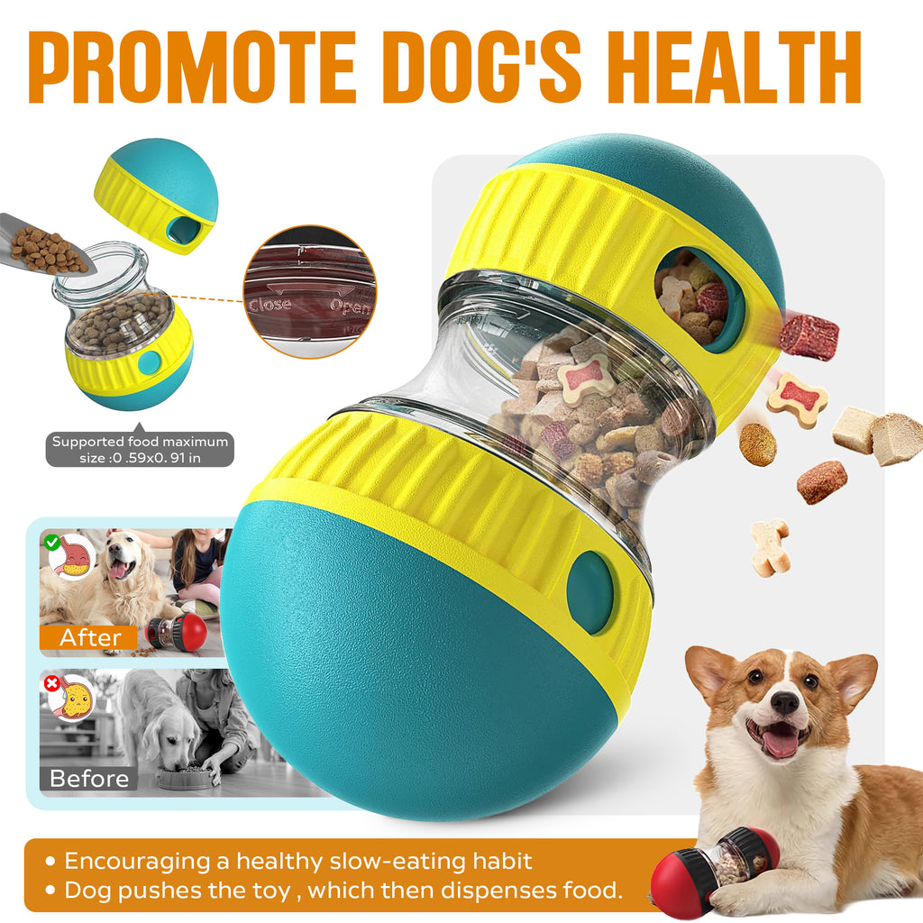 Dog Puzzle Toy, Adjustable Treat Dispensing Ball Food Dispenser Tough Slow Feede