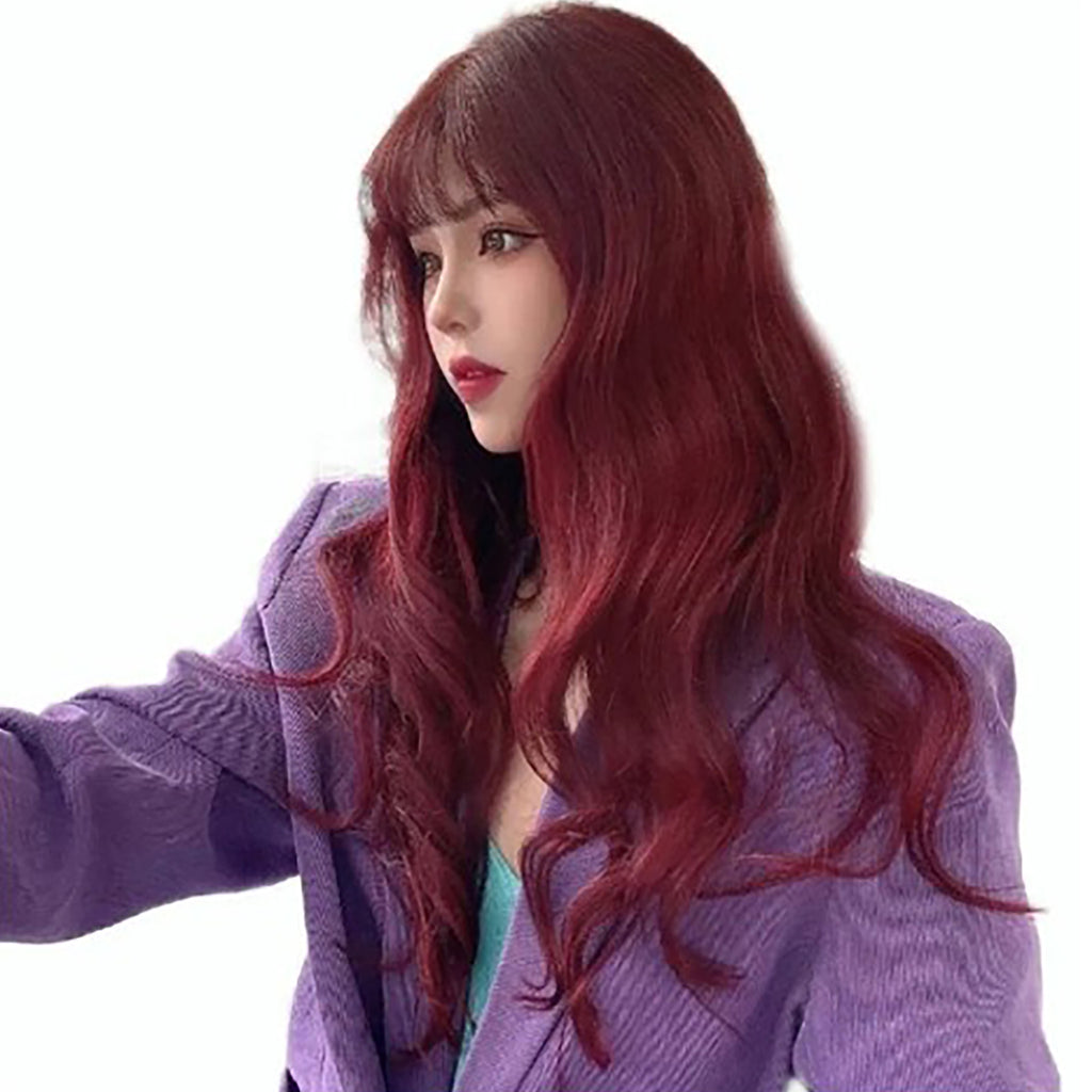 Long Wave Wig Cosplay Synthetic Hair With See Through Bangs For Women Dating Dai