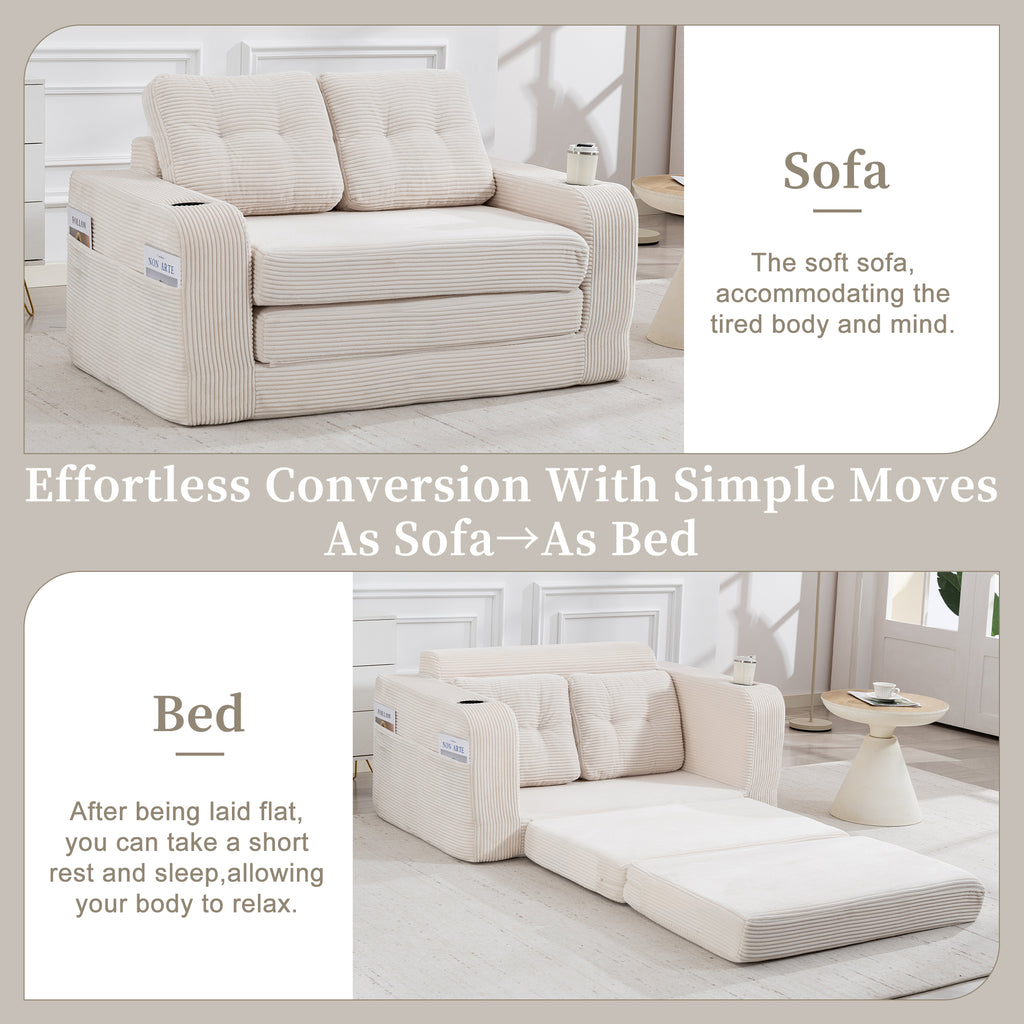 Convertible Sofa Bed,Expandable Double Sofa Bed, 2 In 1 Convertible Sofa Bed, Fo