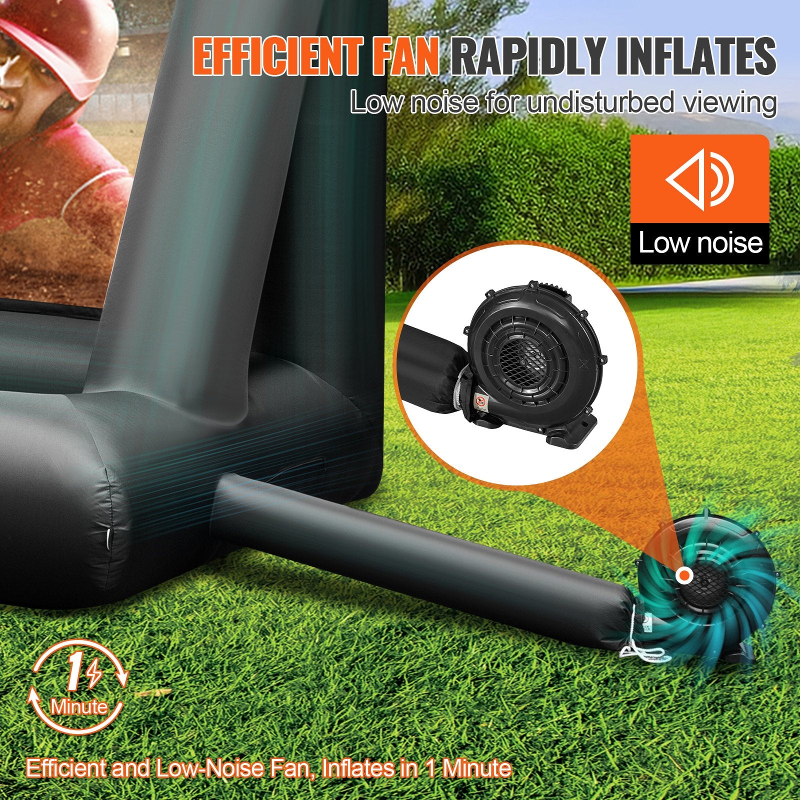 Inflatable Movie Screen 20FT Inflatable Projector Screen For Outside With 350W A