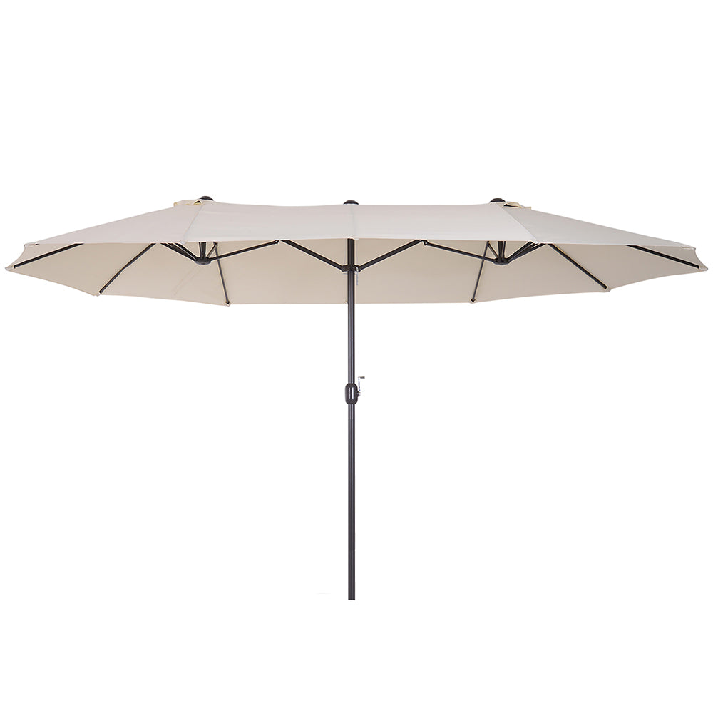 15ft Patio Umbrella Double-Sided Outdoor Market Extra Large Umbrella With Crank 