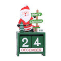 Xmas Desk Calendar Desktop Decoration Tabletop Number Date Wooden Blocks Ornamen
