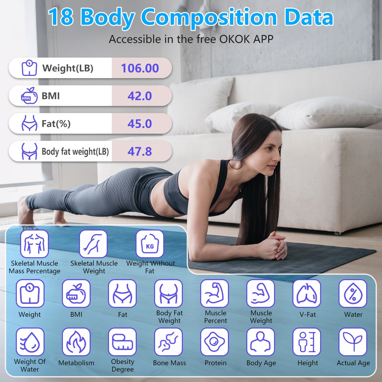 Smart Digital Scale For Body Weight High Accuracy BMI Weight Scale Full Body Com