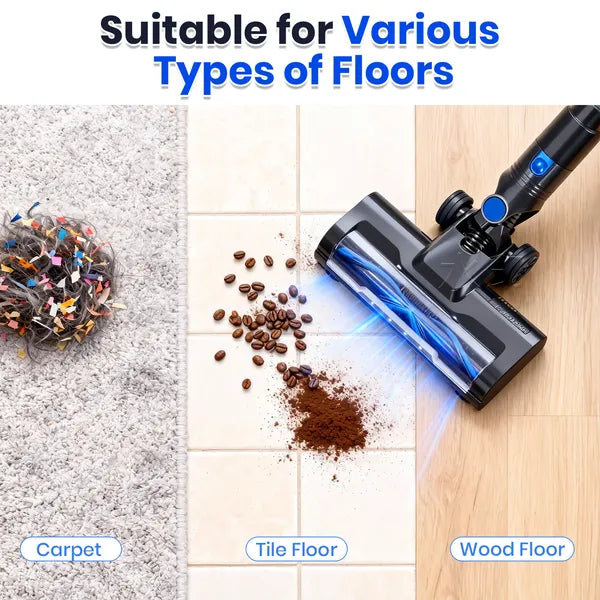 Cordless Vacuum Cleaner, Lightweight Stick Vacuum Household Anti-tangling And LE