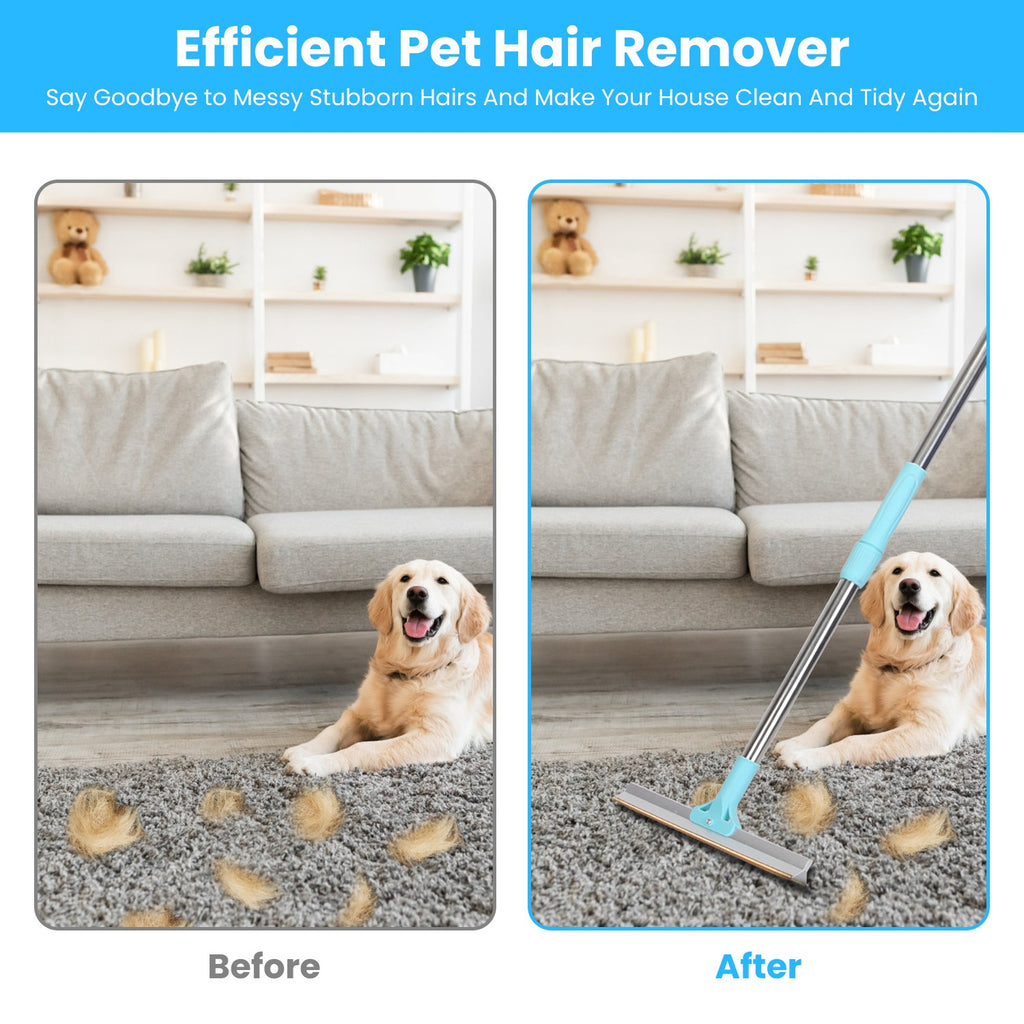 1Pc Pet Hair Removal Rake With 54.33in Adjustable Telescopic Rod Multi-Fabric Do