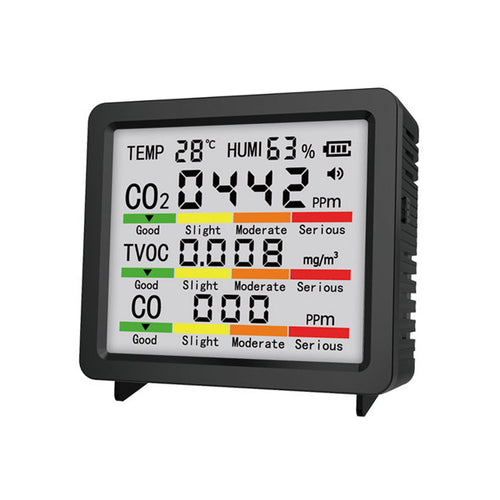 5 In 1 Monitor For CO2 TVOC CO Monitor With Temperature Humidity Sensor Portable