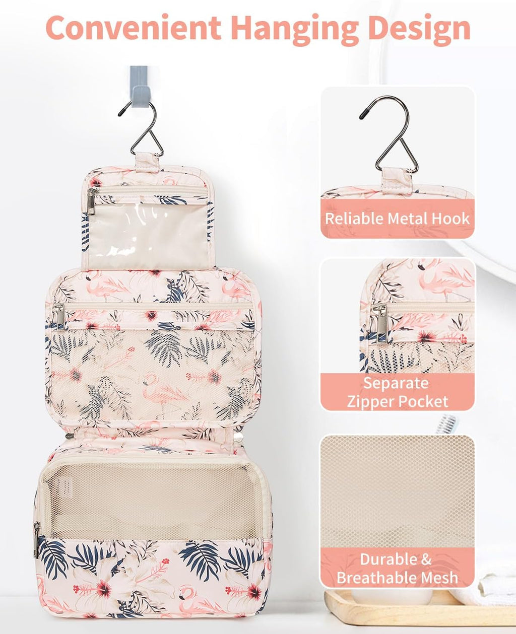 Small Hanging Travel Toiletry Bag for Women, Travel Bag for Toiletries, Makeup Bag Organizer Cosmetic Bags Make up Bags for Girls