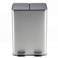 Dual Bin Trash Can, Foot Pedal Kitchen Recycling Bin, Soft-Close Lid And Removab