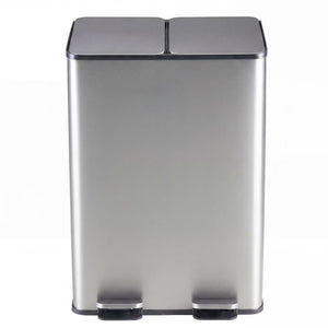 Dual Bin Trash Can, Foot Pedal Kitchen Recycling Bin, Soft-Clo...