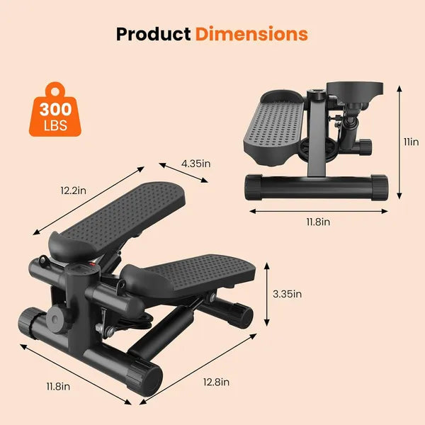 Mini Stepper With Resistance Bands, Portable Full Body Workout Stepper Machine A