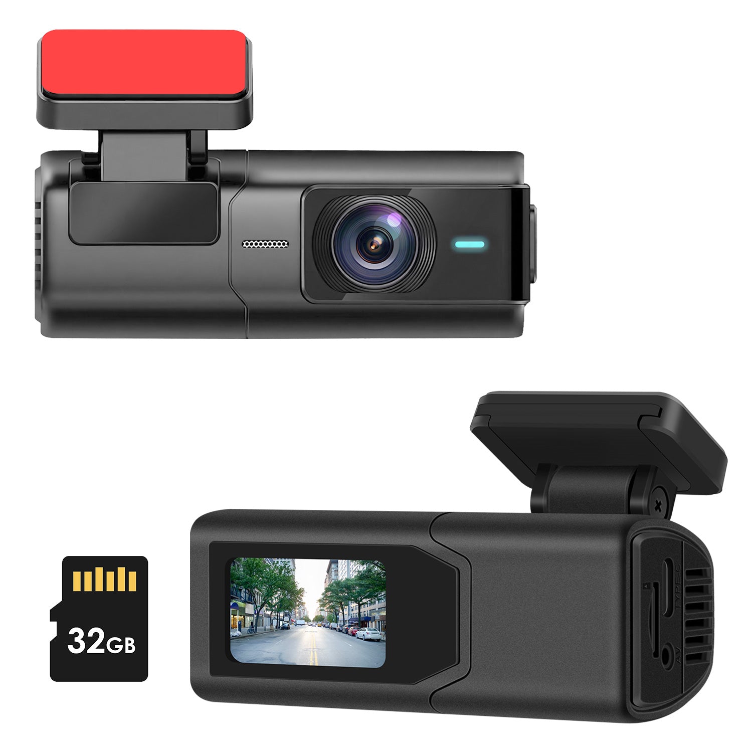 1Pc 2K HD Front Dash Cam For Car With IPS Screen Night Vision Loop Recording Inc