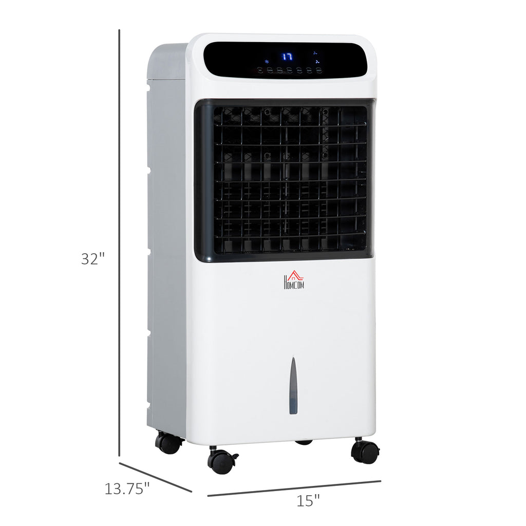 32" Evaporative Air Cooler With 3.2 Gal Water Tank, 60° Oscillating, 3-In-1 Ice 