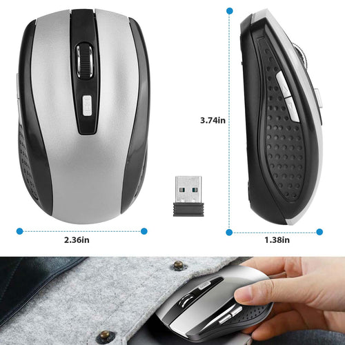 2.4G Wireless Gaming Mouse Optical Mice WIth Receiver 3 Adjustable DPI 6 Buttons