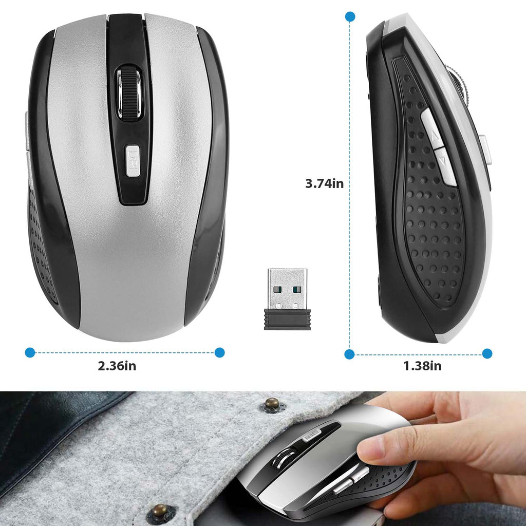 2.4G Wireless Gaming Mouse Optical Mice WIth Receiver 3 Adjustable DPI 6 Buttons