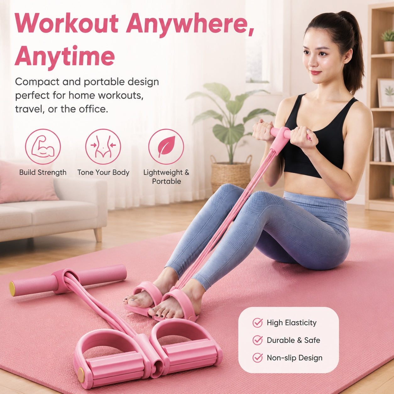 6-Tube Pedal Puller Resistance Rope, Foot Pedal Resistance Band, Yoga Elastic Ex