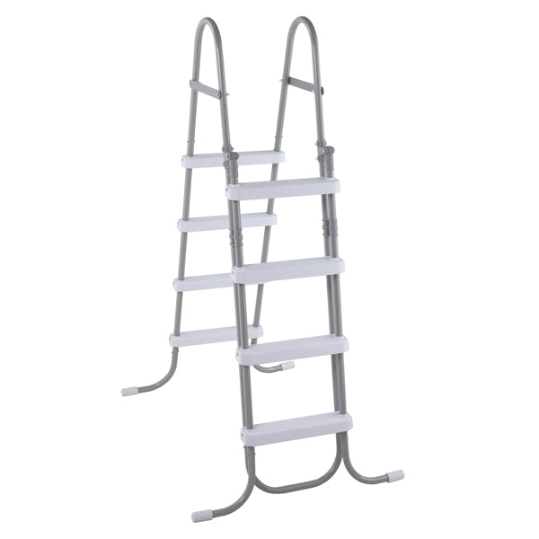 4 Steps 52in Pool Ladder Iron Grey Frame White Steps Safety Ladder