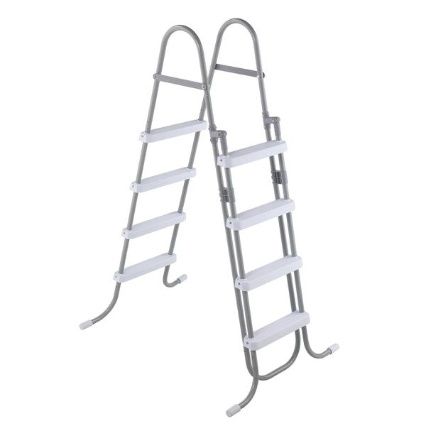4 Steps 52in Pool Ladder Iron Grey Frame White Steps Safety Ladder