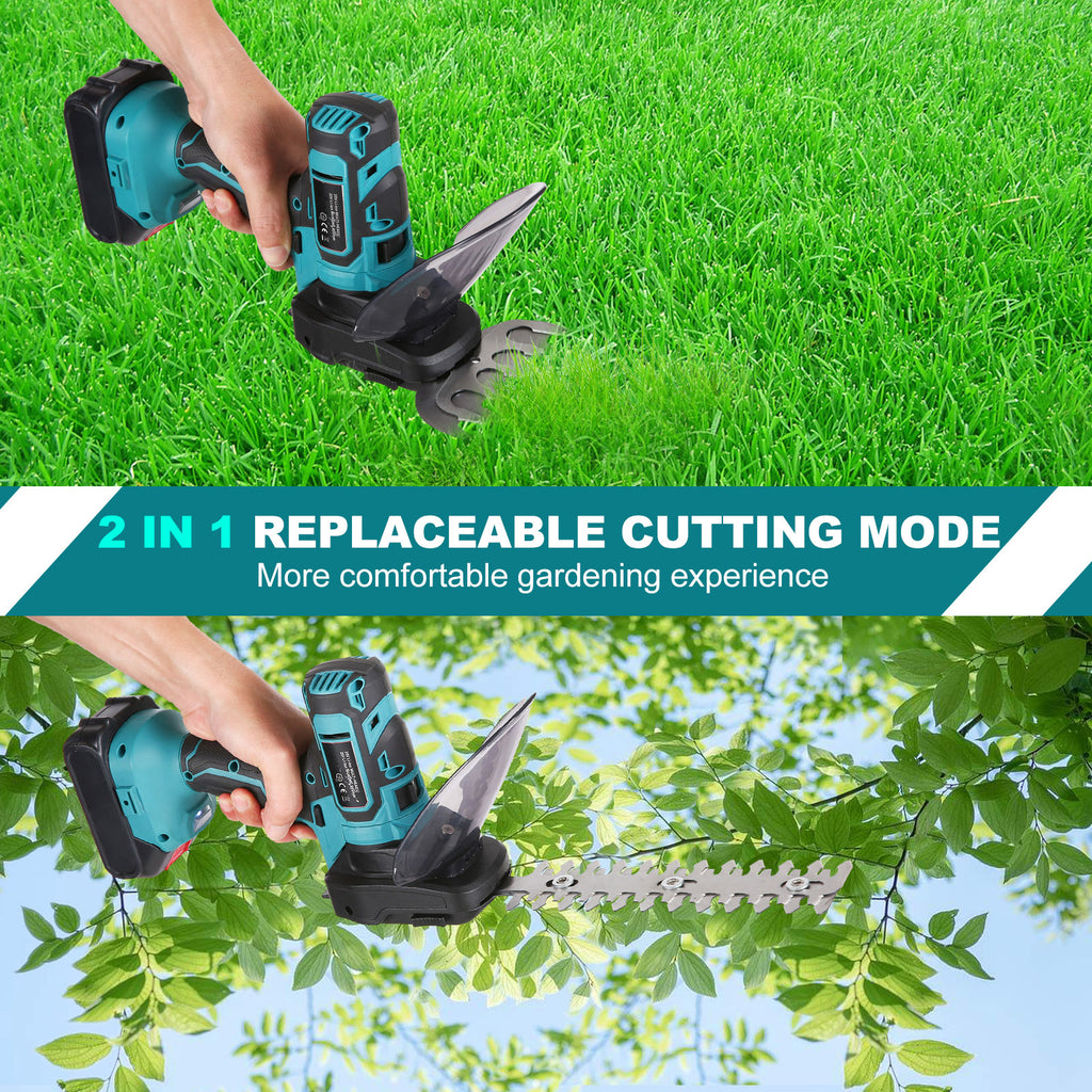 20V Cordless Grass Trimmer 2000mAh 2 In 1 Handheld Electric Lawn Trimmer Hedge T