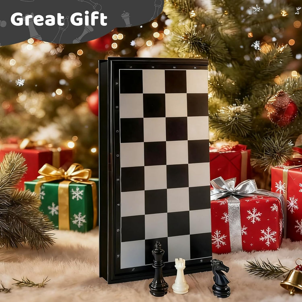 Travel Chess Set, 9.8in Magnetic Chess Board With 2 Extra Queen Portable Folding
