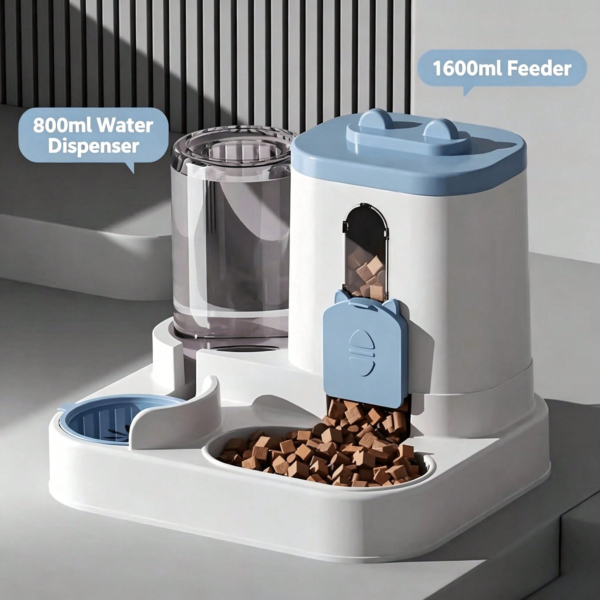 4 Colors Gravity Pet Feeder Water Dispenser Cute Cat Shaped Automatic Food Water