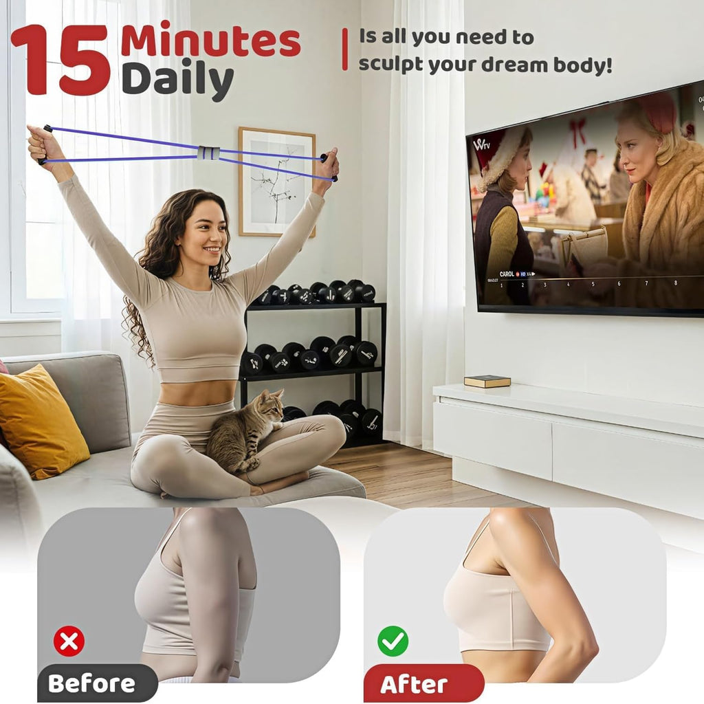 Multifunction Pedal Resistance Band, 4-Tube Elastic Pull Rope For Home Yoga, Leg