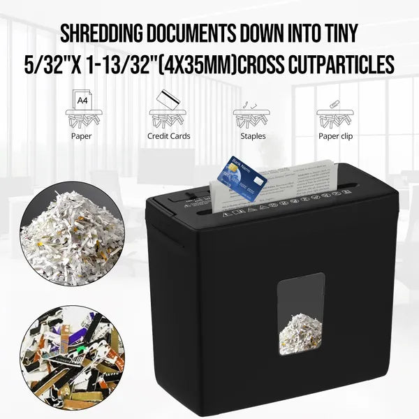 Paper Shredder For Home Use,5 Sheets Small Crosscut Paper Shredder,P-4 Security 