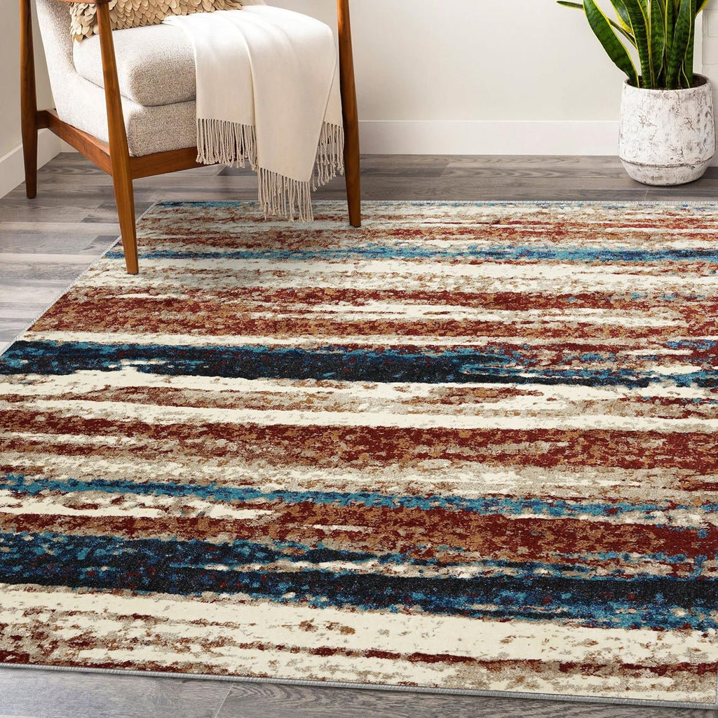 Lagos Collection Modern Passion 9X12 Abstract Area Rug