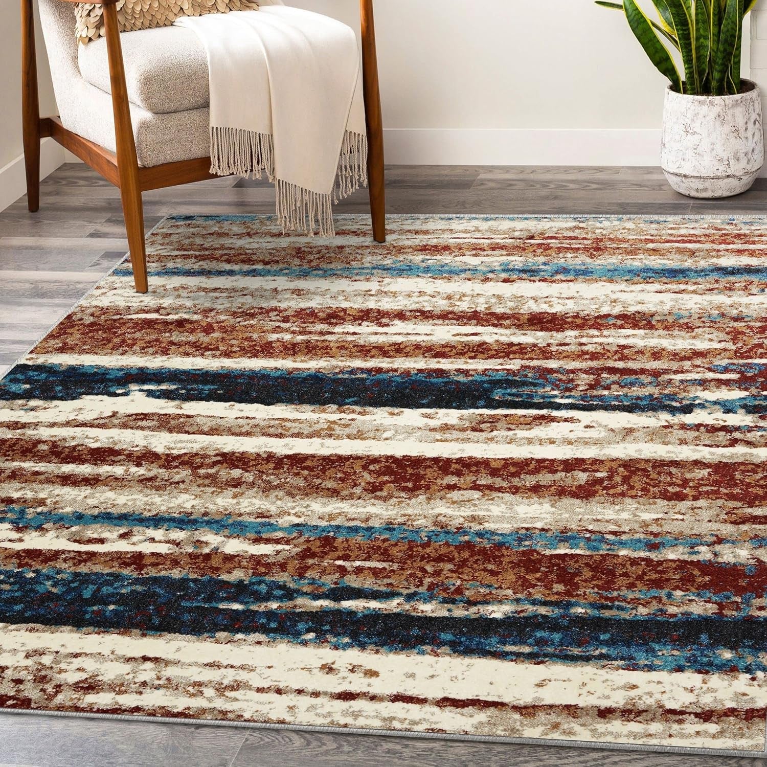 Lagos Collection Modern Passion 9X12 Abstract Area Rug