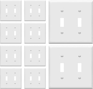 Double Toggle Light Switch Wall Plate, Size 2-Gang 4.50" X