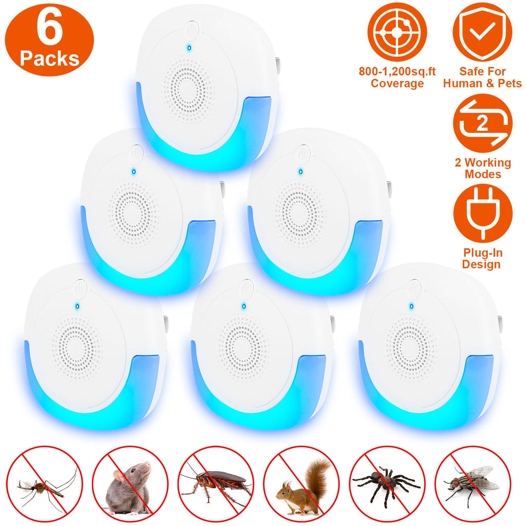 2026 New Ultrasonic 6PCS Pest Repeller, Dual Working Modes Plug-in Rodent Repell