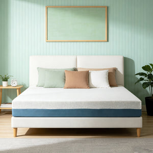 10-Inch King Mattress  Made In Japan Copper-Infused, Double-Perforated, 7-Zone, Adjustable Bed-Friendly, Blue-White Cover