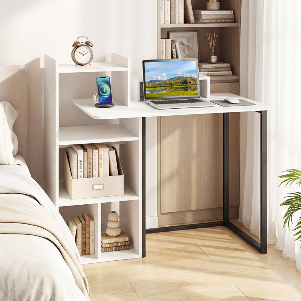 Computer Desk With Charging Station And Ergonomic Monitor Stand With Non-slip Fo