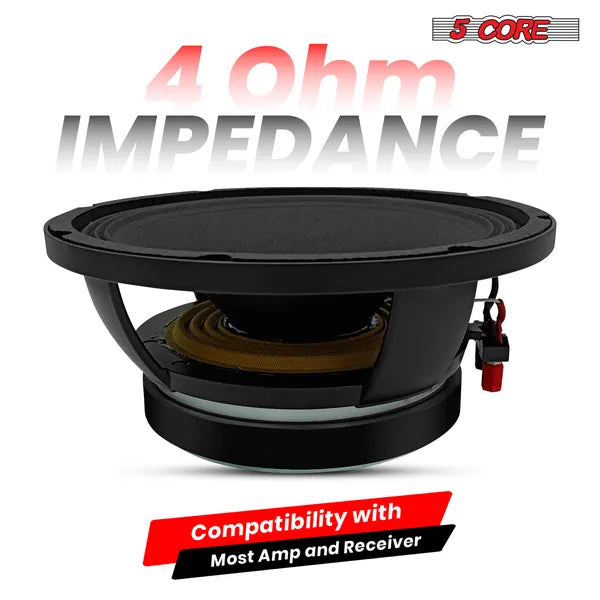 10' Subwoofer Speaker 300W RMS Full Range Car Audio Sub Woofer 4 Ohm Bass Replac