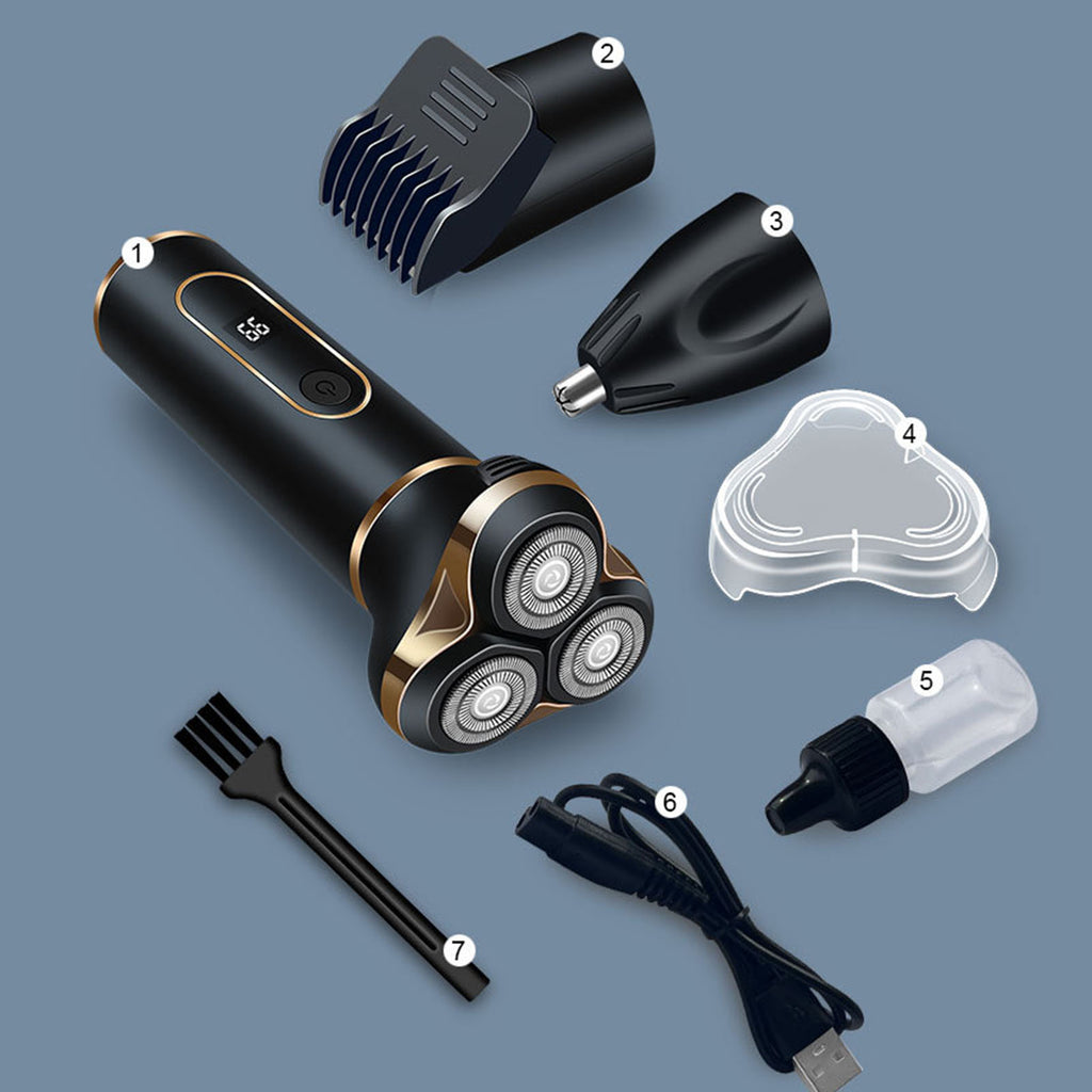 Cordless Electric Shaving Machine Men 3 In 1 For Beard Nose Hair Sideburns IPX7 