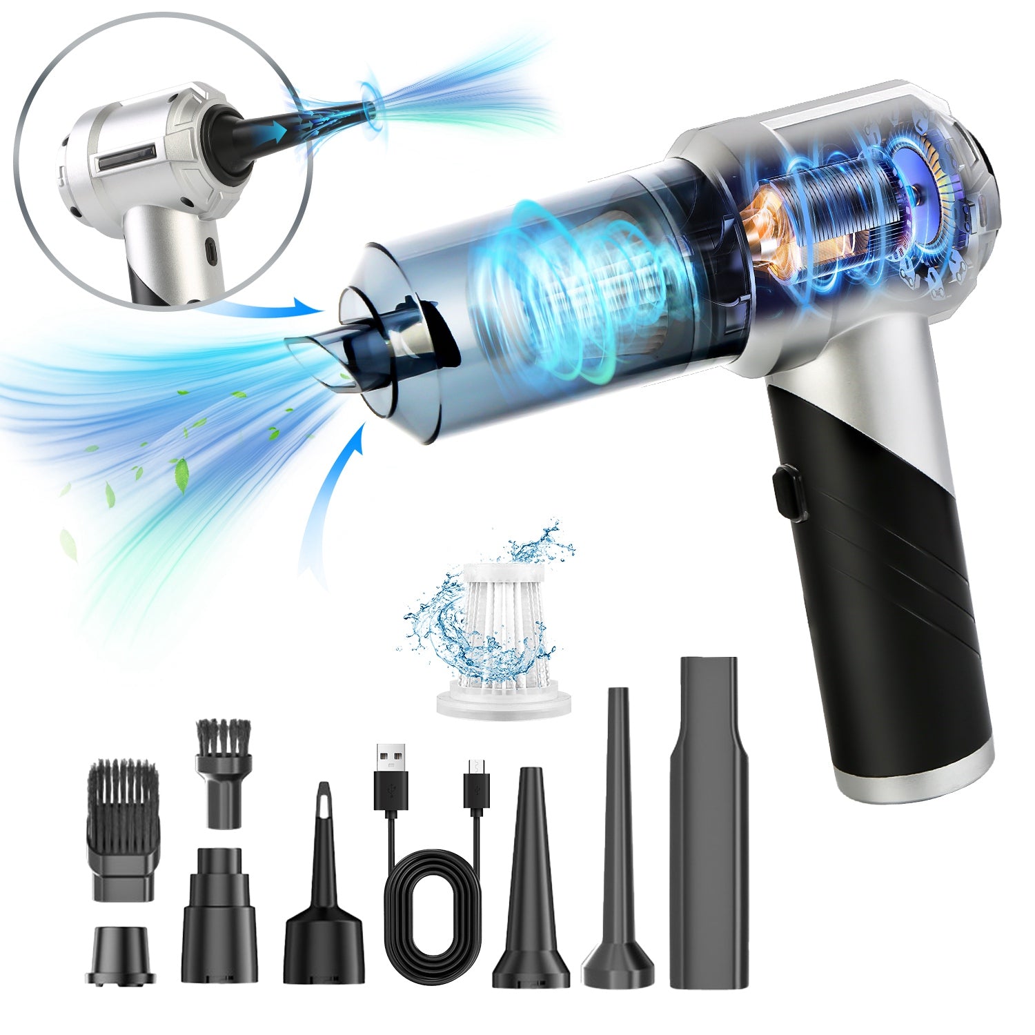 1Pc Cordless Car Vacuum Cleaner Portable Handheld Vacuum With 20000PA Suction Br