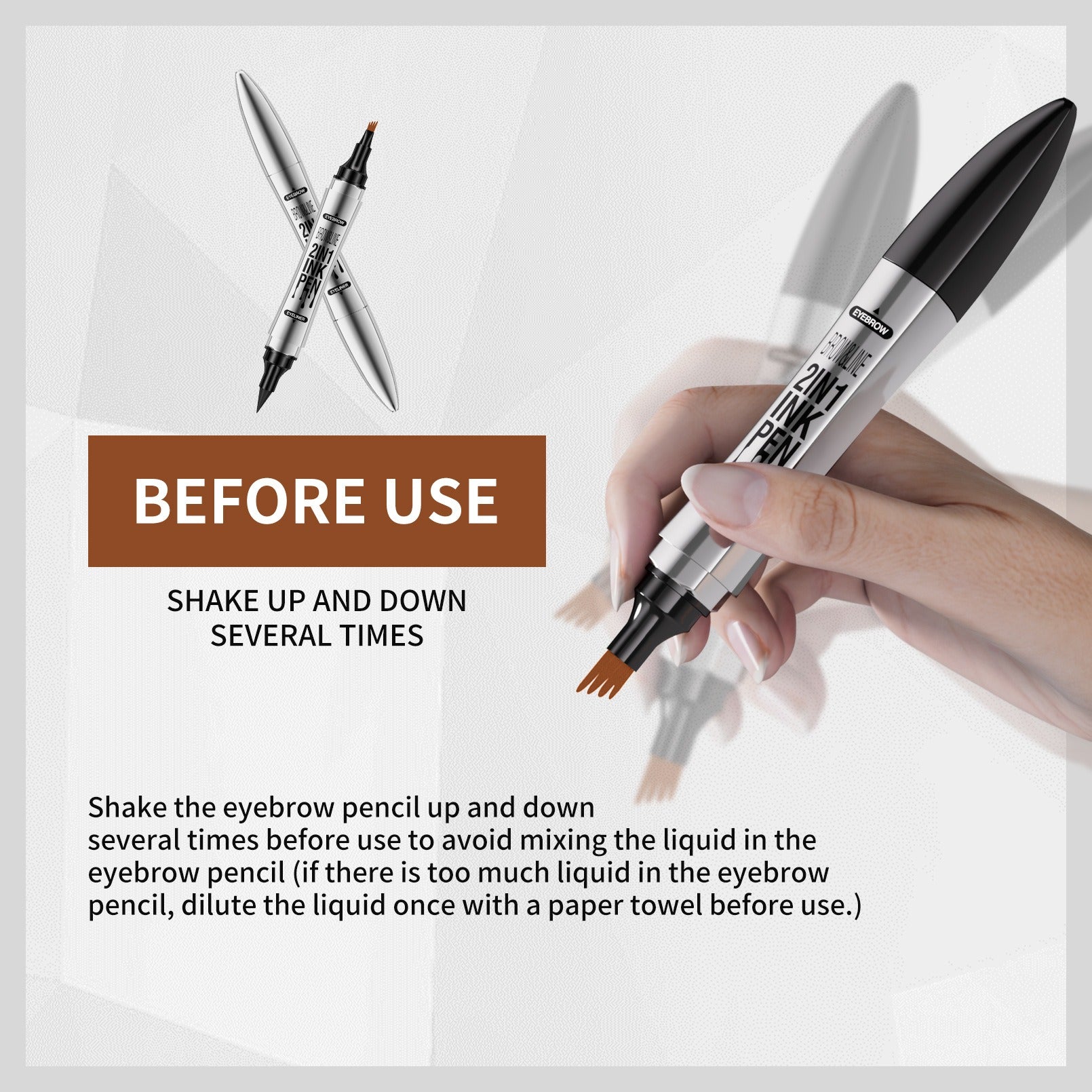 2 In 1 Microblading Eyebrow Pen, 4 Fork Tip,3D Waterproof Magic Eyebrow Pencil W