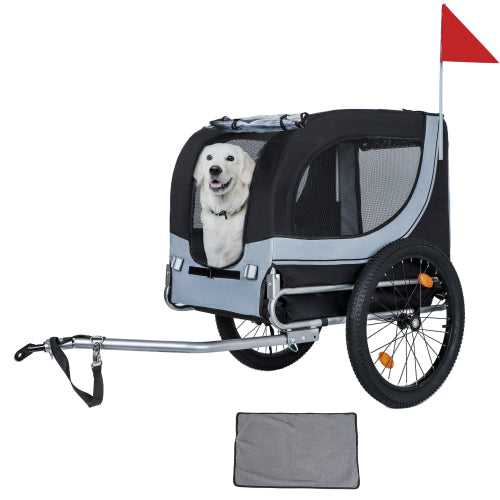 Large Folding Bike Trailer For Dogs-100LB Capacity All-Terrain Pet Carrier, Dura