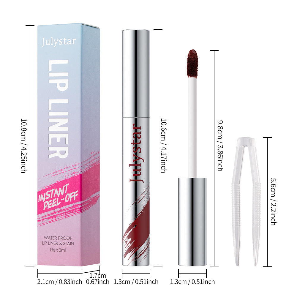 Long Lasting Peel Off Lip Liner, Matte Liquid Lip Stain Pencil, Waterproof And S