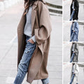 Casual Long Jacket With Pockets Solid Color Single Breasted Lapel Wool (Viral) — MEGA MARKET